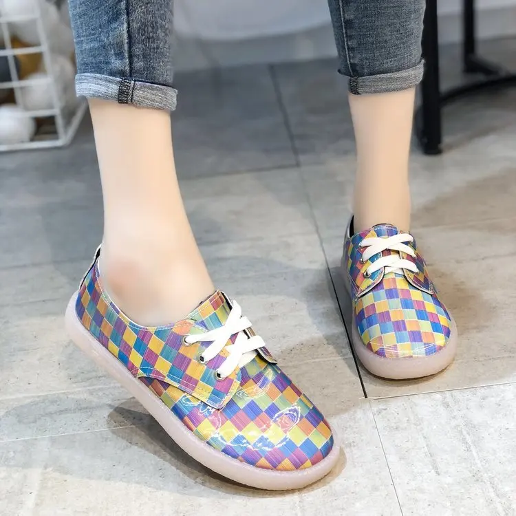 

2021 New Shoes Chaussures Femme Zapatos Mujer Women Flats Cute Students Girls Shoes Woman Plus Size Light Pu Leather Soft