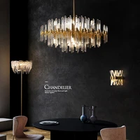 e14 led modern copper crystal gold lustre led hanging lamps chandelier lighting suspension luminaire lampen for foyer