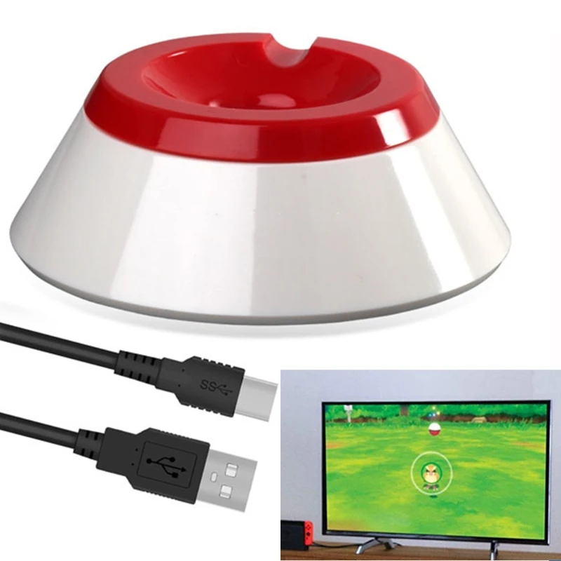 

NEW Easy to Use Lovely Charging Base for Switch Pokeball Plus Controller Charging Stand with Charging Cable Red+ White