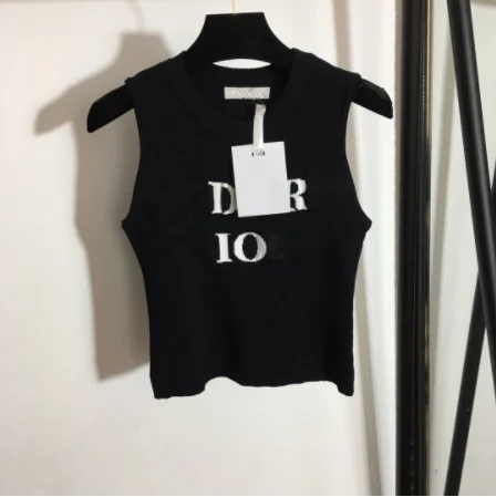 

2021 T-shirt Ladies Top Brand Cotton Sexy Embroidered Camisole Top Letter T-shirt Short Sleeve Sexy Navel Tight