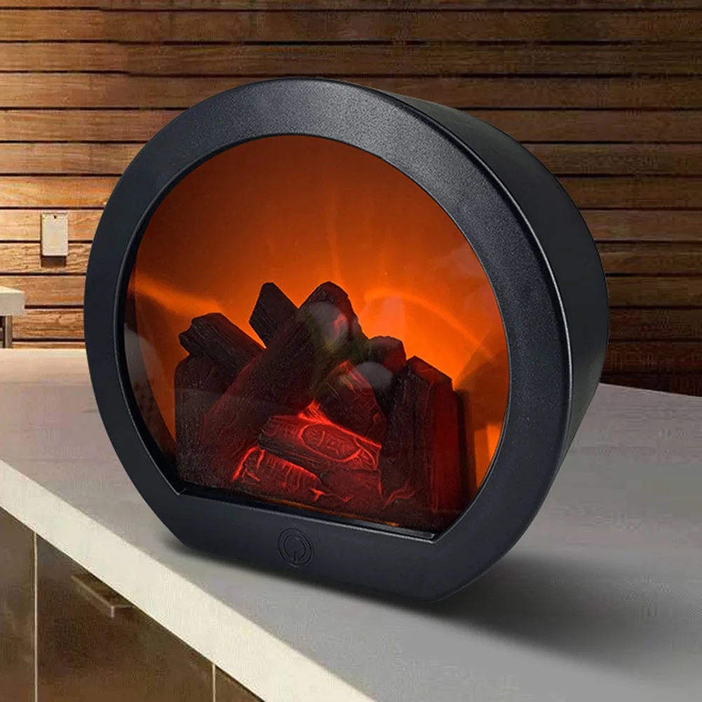 LED Flame Lantern Lamps Retro Fireplace Simulate Effect Lights USB Or Battery Powered Courtyard Room Christmas Decor | Лампы и