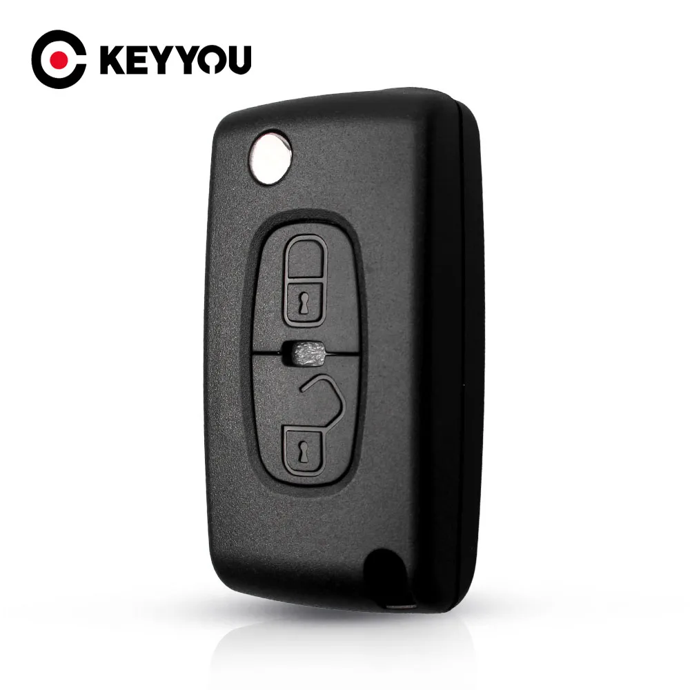 KEYYOU для Peugeot 4007 ET 4008 Citroen C Crosser C4 2 кнопки Fob удаленный ключ чехол откидная оболочка