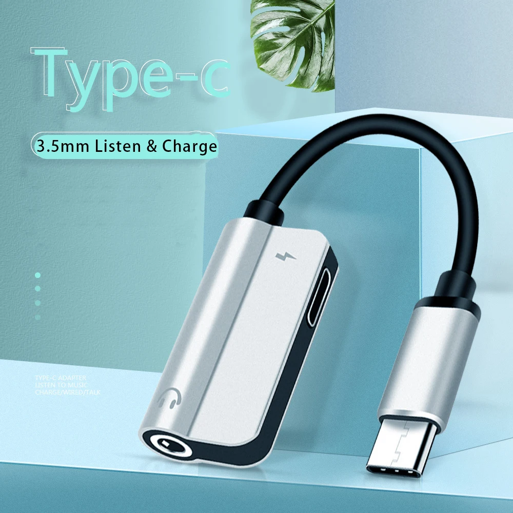 

USB C to 3.5mm Headphone Adapter 2 in 1 Type C to AUX Jack USB C Headphone with Volume Control for Huawei Xiaomi Samsung