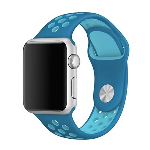 blue light blue 19 Ремешок Silikon pulseira nato futr apple Uhr 4 группа 42 мм 38 мм iwatch серия 44 мм 40 мм Atmungsaktiv наручная повязка apple uhr - Цвет ремешка: blue light blue 19