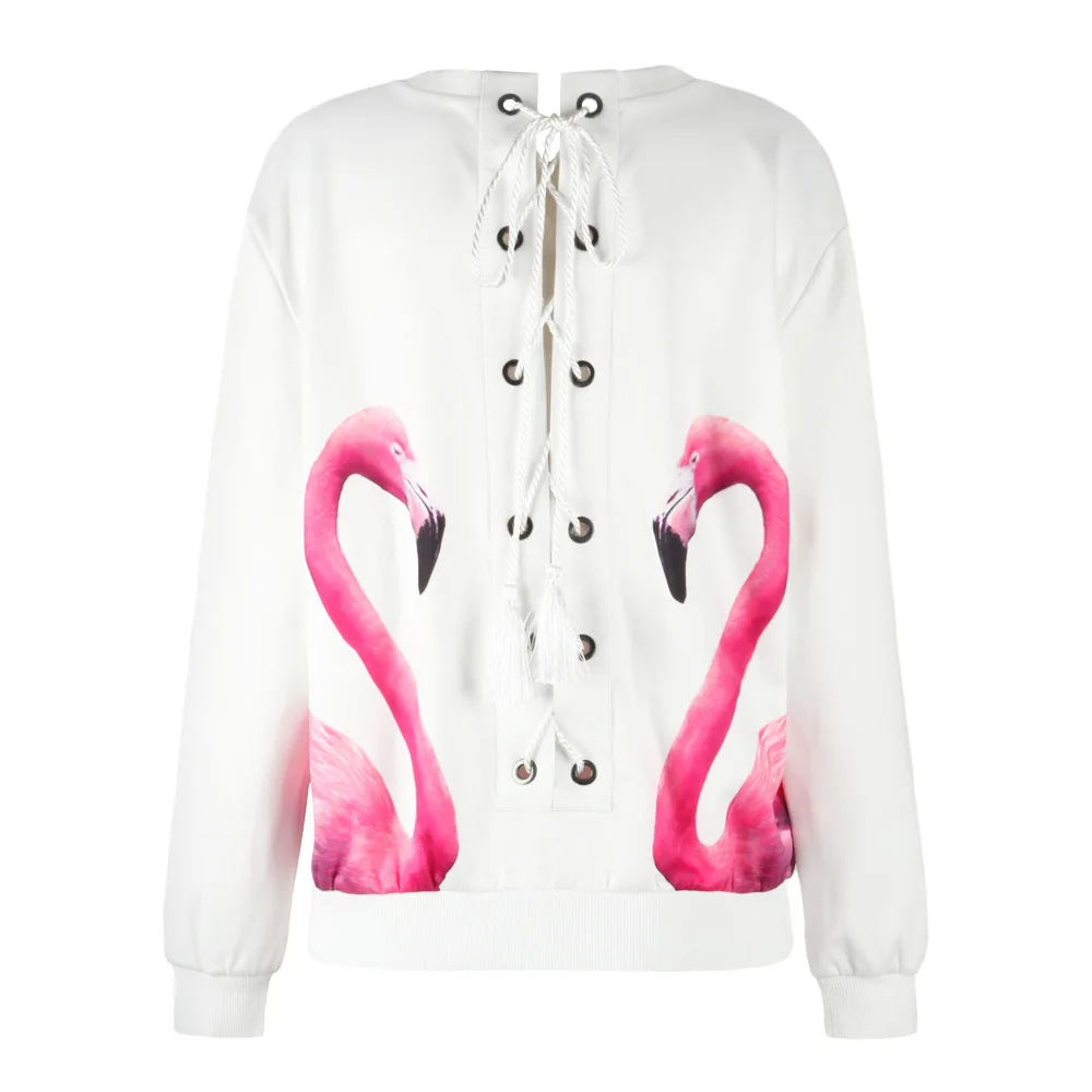 Модный стиль Фламинго цифровой печати Толстовка Повседневная с бейсбольной