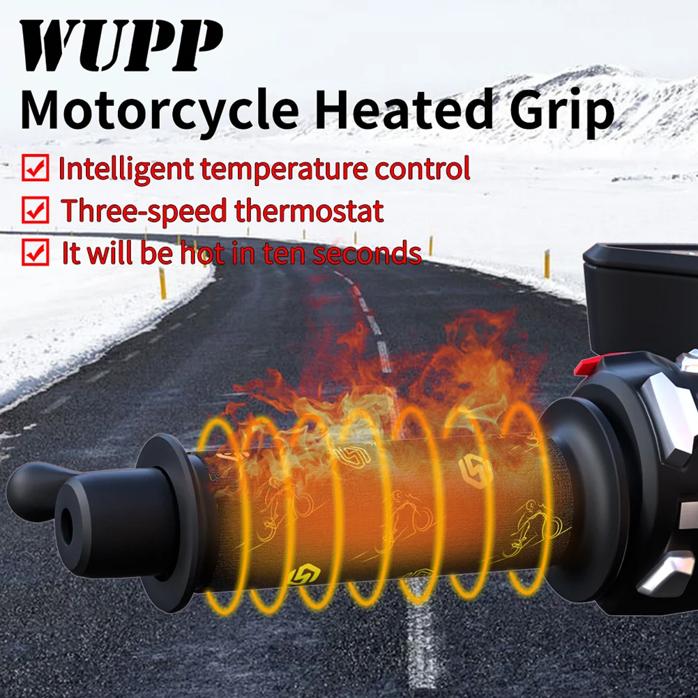 

12V Motorbike Heated Handlebar Grips 2021 Winter Waterproof 3-Gear Warmth Motorcycle Electric Heating Hand Grip Covers Free Ship