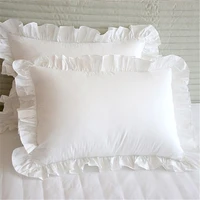 cotton ruffle pillowcase solid white ruffle pillow cover european pillow sham princess fuffle pillow cover sofa living room