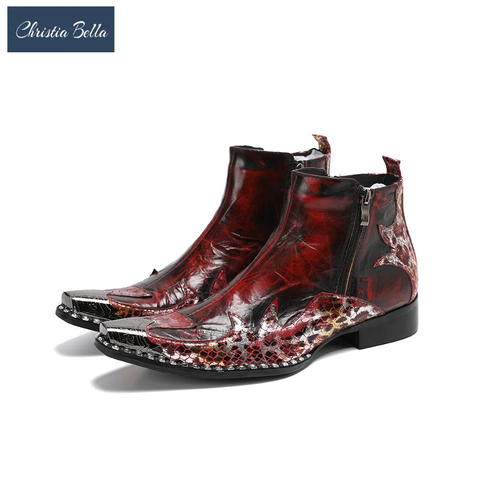 

Christia Bella дизайнерская обувь модных брендов класса «Люкс» Челси мужские ботинки с острым носком; Модные кожаные женские ботинки до щиколотки...