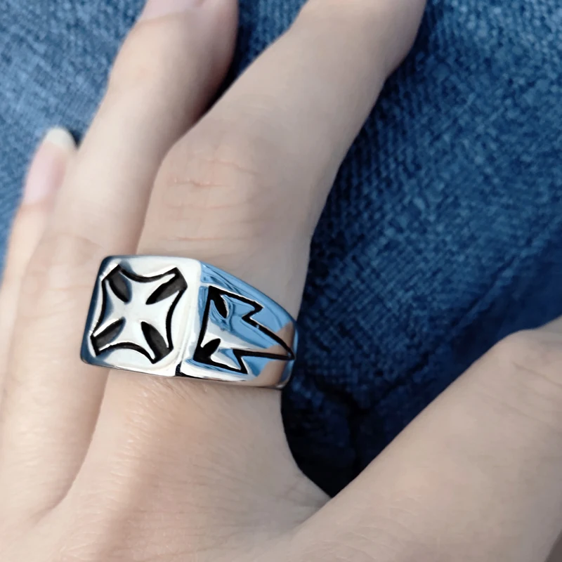 Кольца с классическим крестом Лотарингии серебряные кольца мужские и женские из