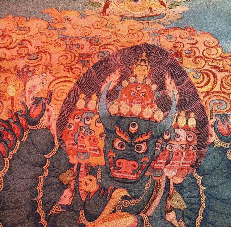 Медная статуя Прямые продажи тибетских буддистских шелковых вышивок брокадного золотого тангка машинного производства по индивидуальному заказу.