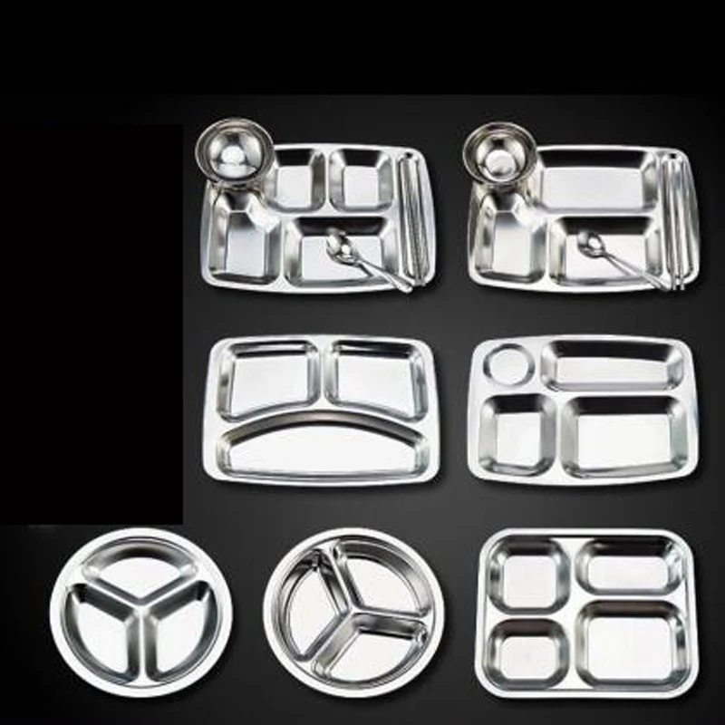 Многоцелевой Нержавеющая сталь разделенная обеденная лоток для обеда контейнер