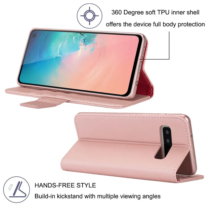 LLZ.COQUE Folio Премиум кожаный чехол для Samsung S10 Магнитный чехол-кошелек Galaxy S7 Edge S8 S9 Plus