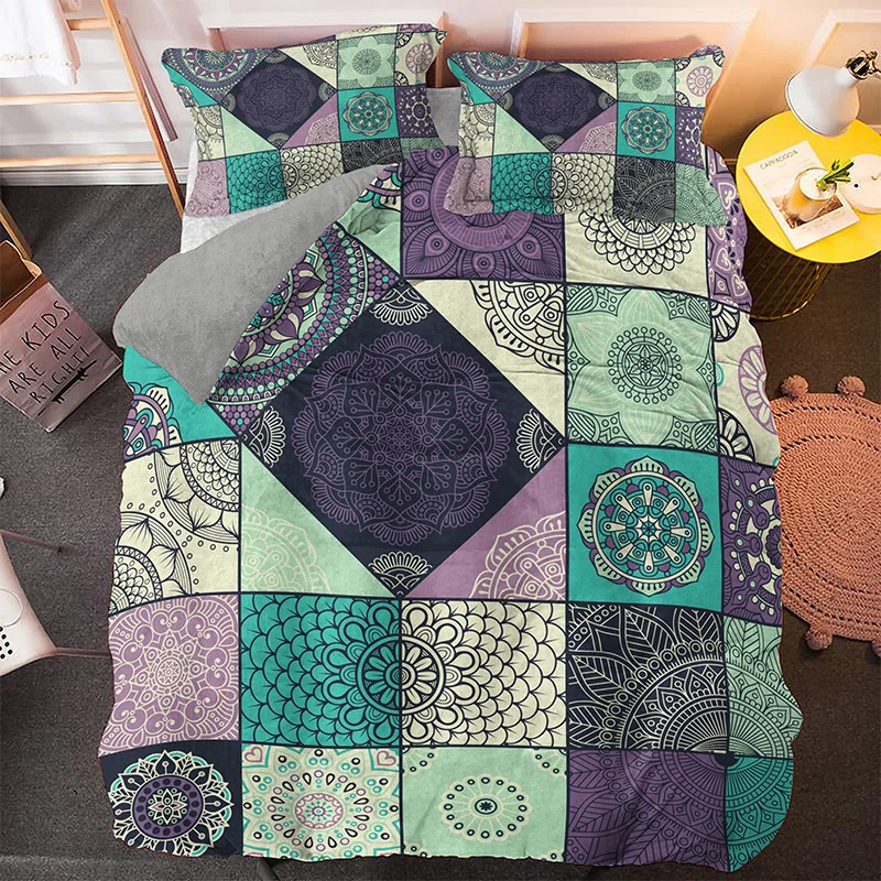 Комплект постельного белья с геометрическим рисунком мандала королева 2/3 шт. |