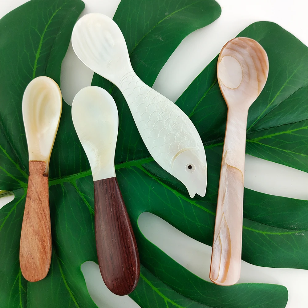 Natural Shell Spoon Deep Sea Tableware Home Seasoning Box Brown Tablespoon | Дом и сад