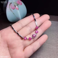 kjjeaxcmy boutique jewelry 925 sterling silver inlaid natural pink topaz bracelet luxury female bracelet support testing