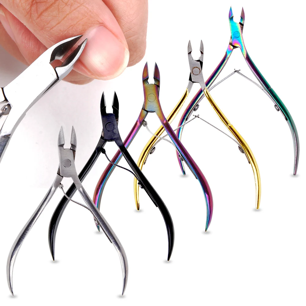 Professional Cuticle Cutter Nail Nippers Scissors Manicure Pusher Pedicure Tongs Dead Skin Remover Nail Cuticle Regrowth Tools