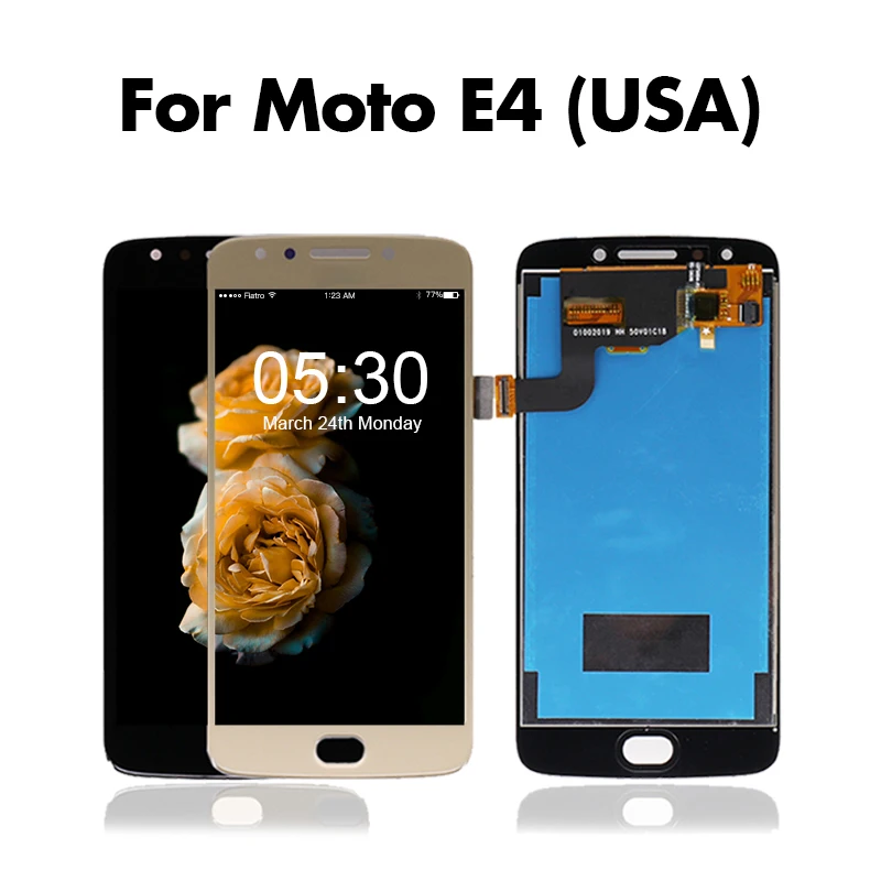 Черный/золотой ЖК для Motorola Moto E4 дисплей XT1767 XT1768 с кодирующий преобразователь