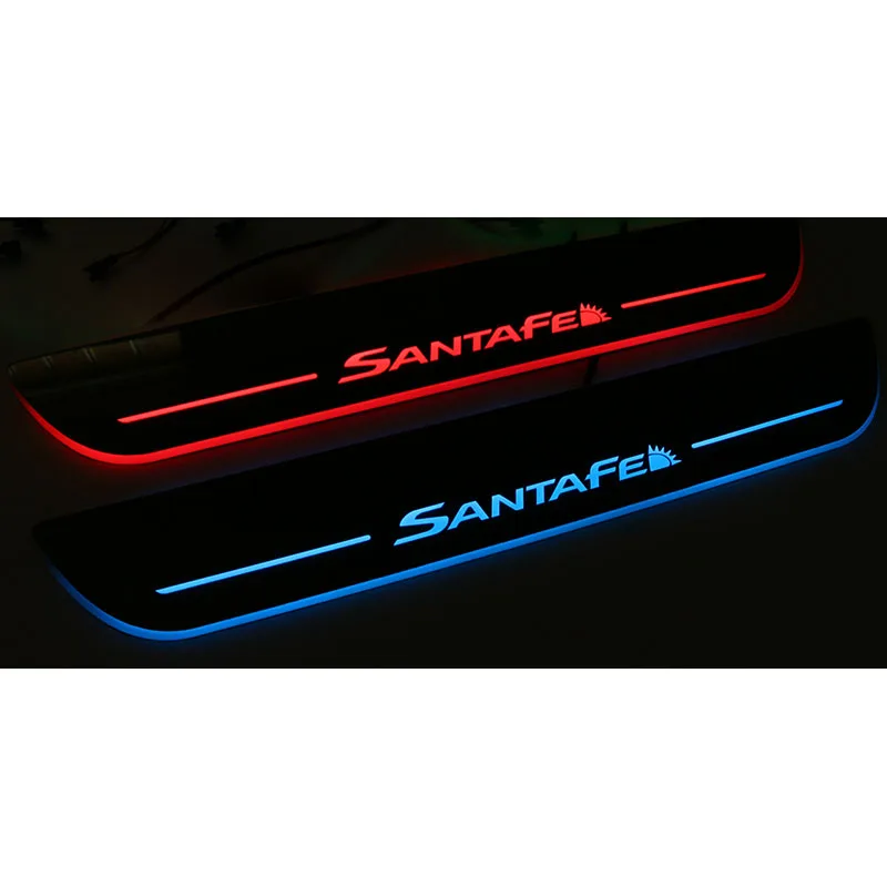 

car styling LED Door Sills scuff For HYUNDAI SANTAFEI 2013-2019 Acrylic Flow flash blink Welcome pedal Scuff Plate