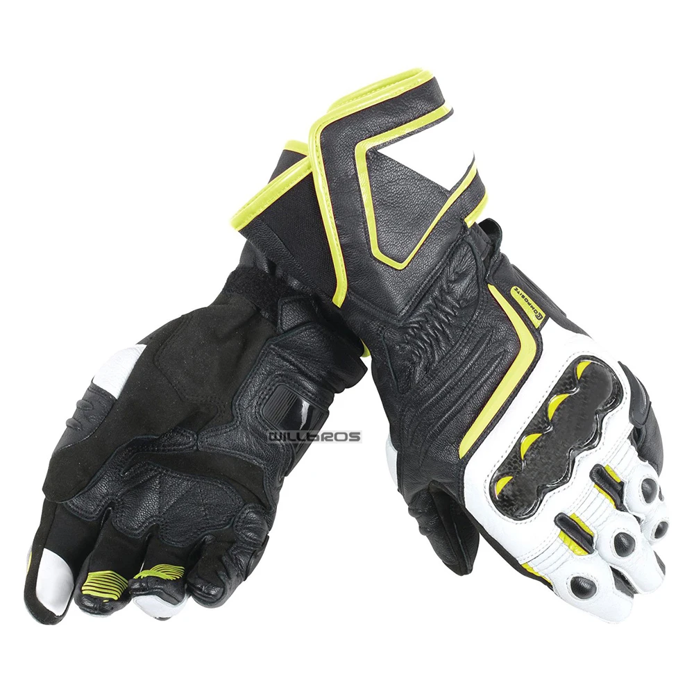 

2019 Dain Carbon D1 Motorcycle Scooter Moto Rider Long Leather Gloves