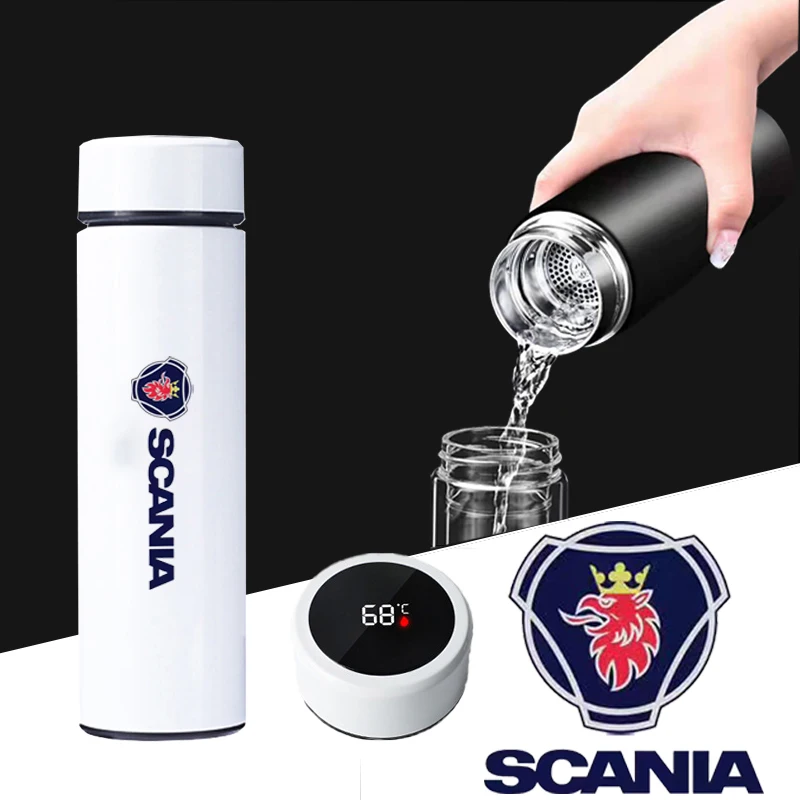 

Автомобильные аксессуары, нержавеющая фляга для отображения температуры воды, термосы, кофейная чашка для грузовика Scania K250, K280, K310, K320, K410, K44O