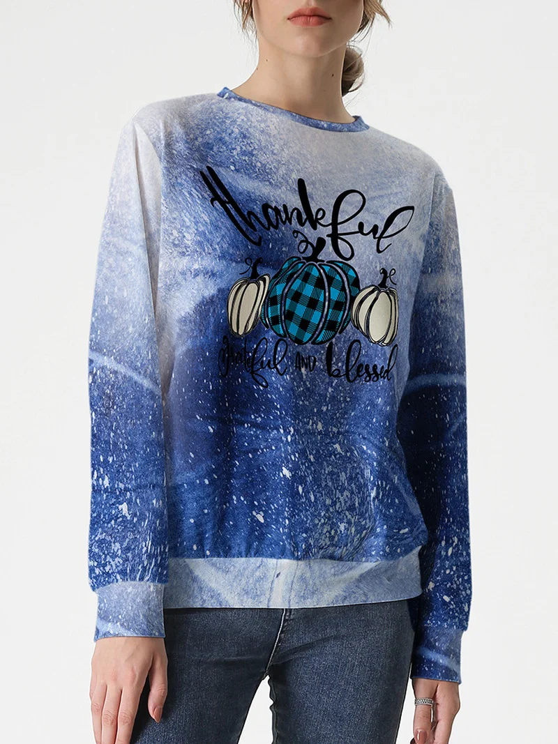 

Женские свитшоты в стиле Харадзюку, Свитшот оверсайз с длинным рукавом и круглым вырезом, с принтом в виде бабочки, черепа, для Хэллоуина