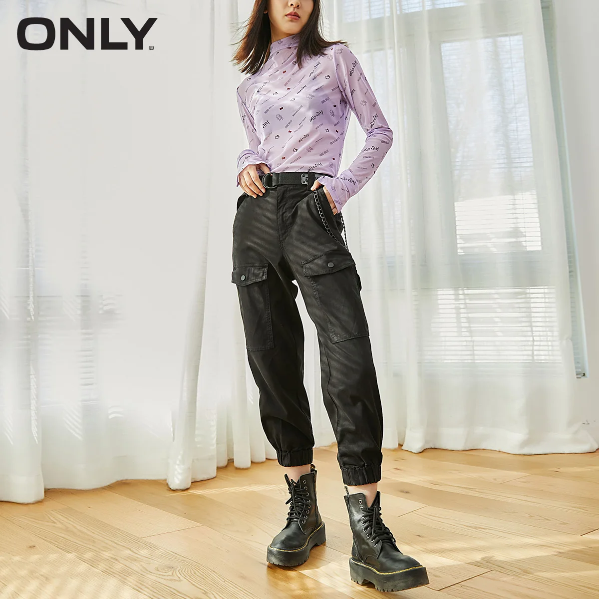 

ONLY winter new simple and thin loose-fitting overalls casual pants women | 120414073