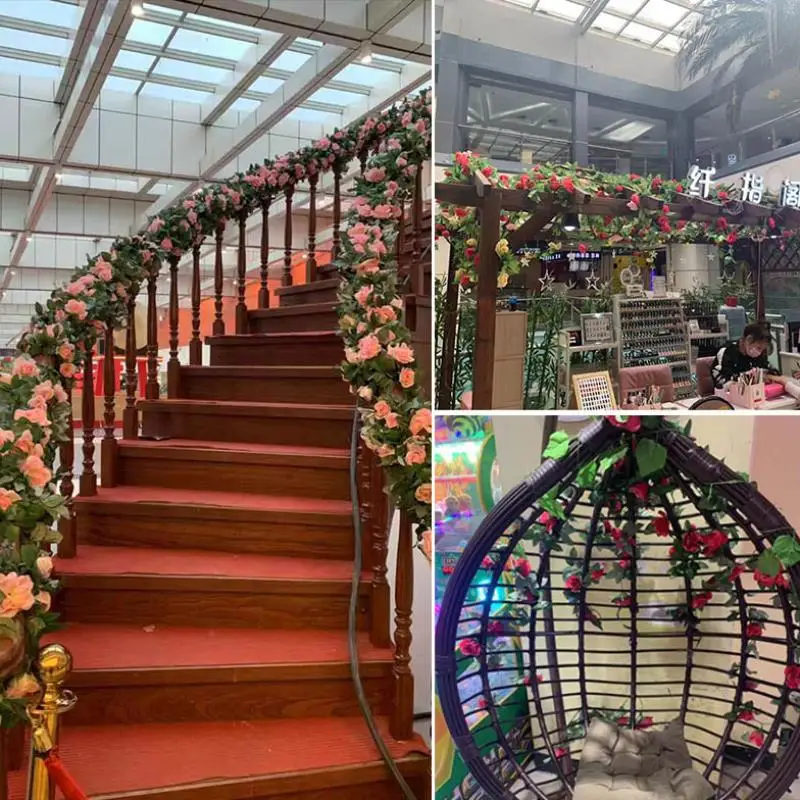 

Stair handrail decorative rattan winding wedding simulation flower pull decorative plastic interior decoration personality
