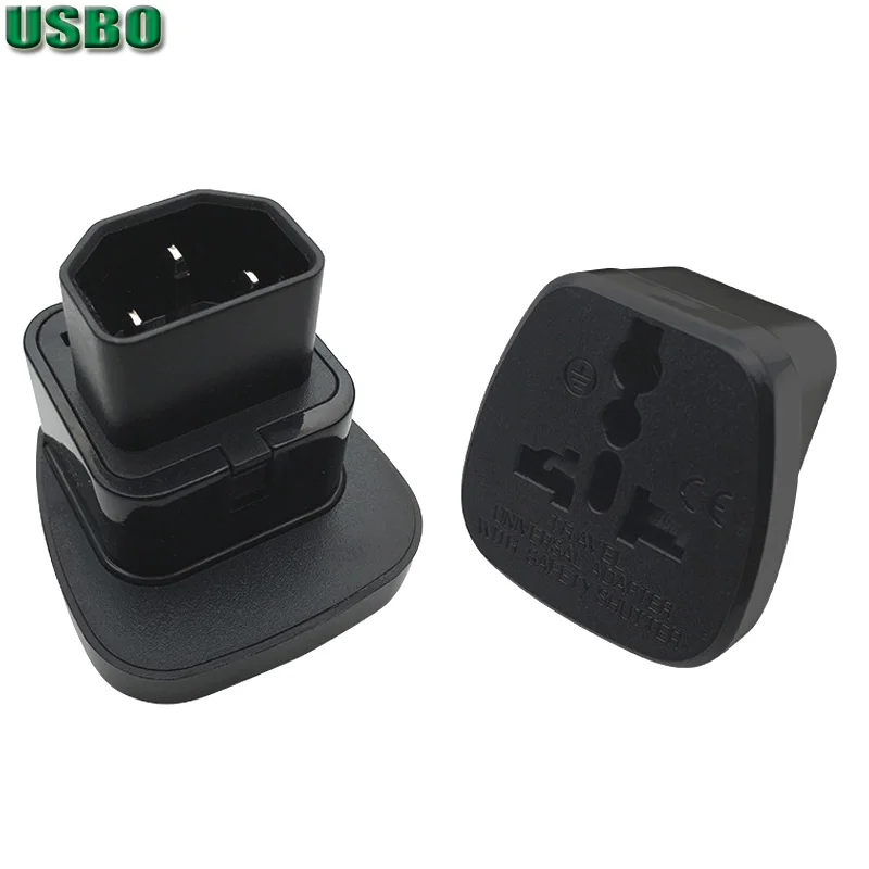 

USBO CE Медь 10 А 250 В IEC320 C13 C14 искусственная кожа Универсальный адаптер преобразования питания розетка с защитой дверной розетки адаптер штепсе...