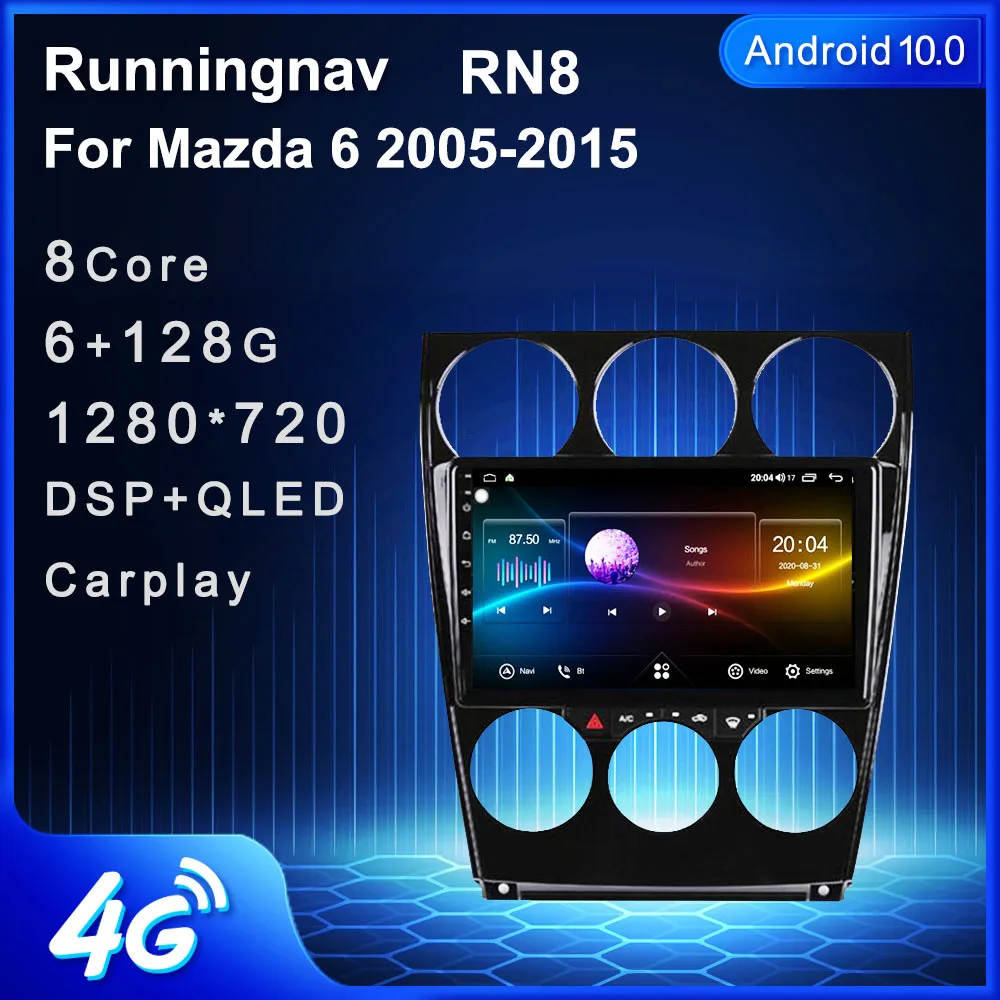 9 &quot4G LTE Android 10 1 для Mazda 6 2002 2003 2004 2005 2006 2007 2008 мультимедийный автомобильный DVD плеер