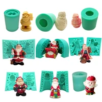 santa silicone candle mold diy chocolate handmade soap gypsum clay resin crafts making mould home decoration ornaments 2022 new
