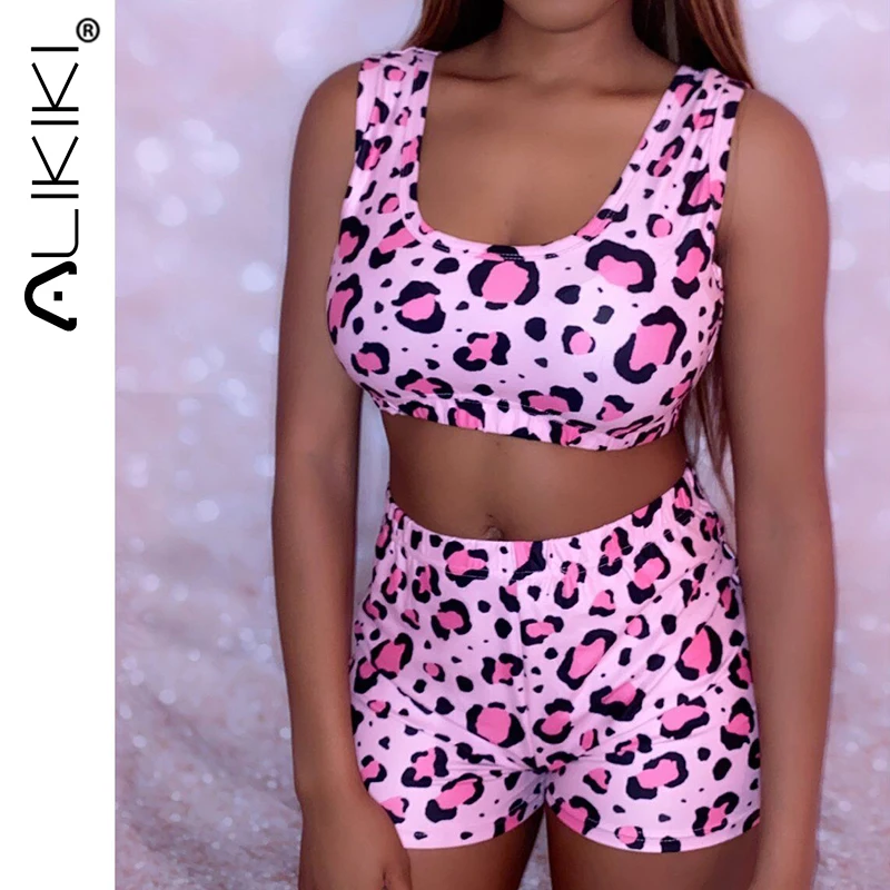 Пижамный комплект из 2 предметов с леопардовым принтом сексуальный пижамный Yes