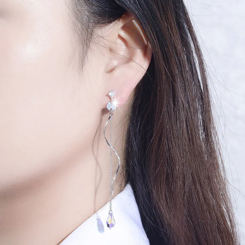 Женские Висячие серьги MAIKALE длинные золотистые подвески с австрийским