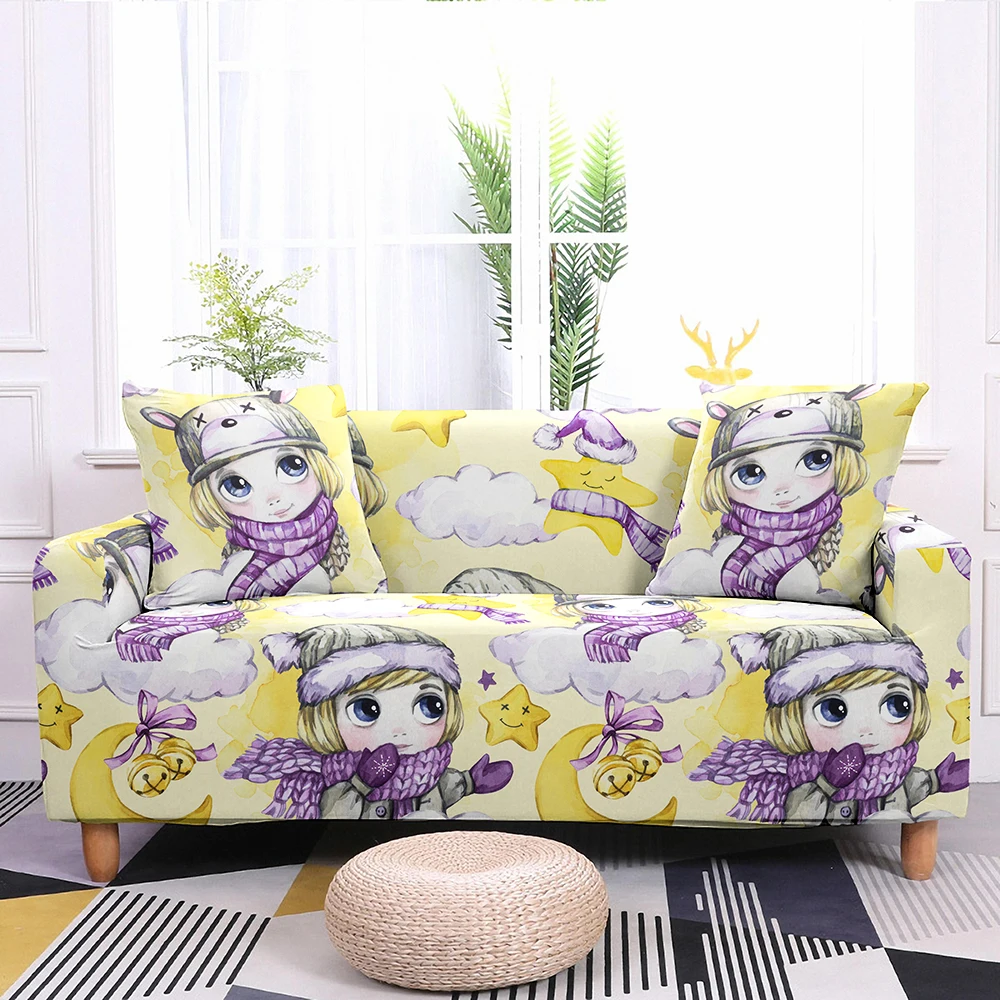 Эластичный чехол для дивана милый растягивающийся L-образной формы кресла в