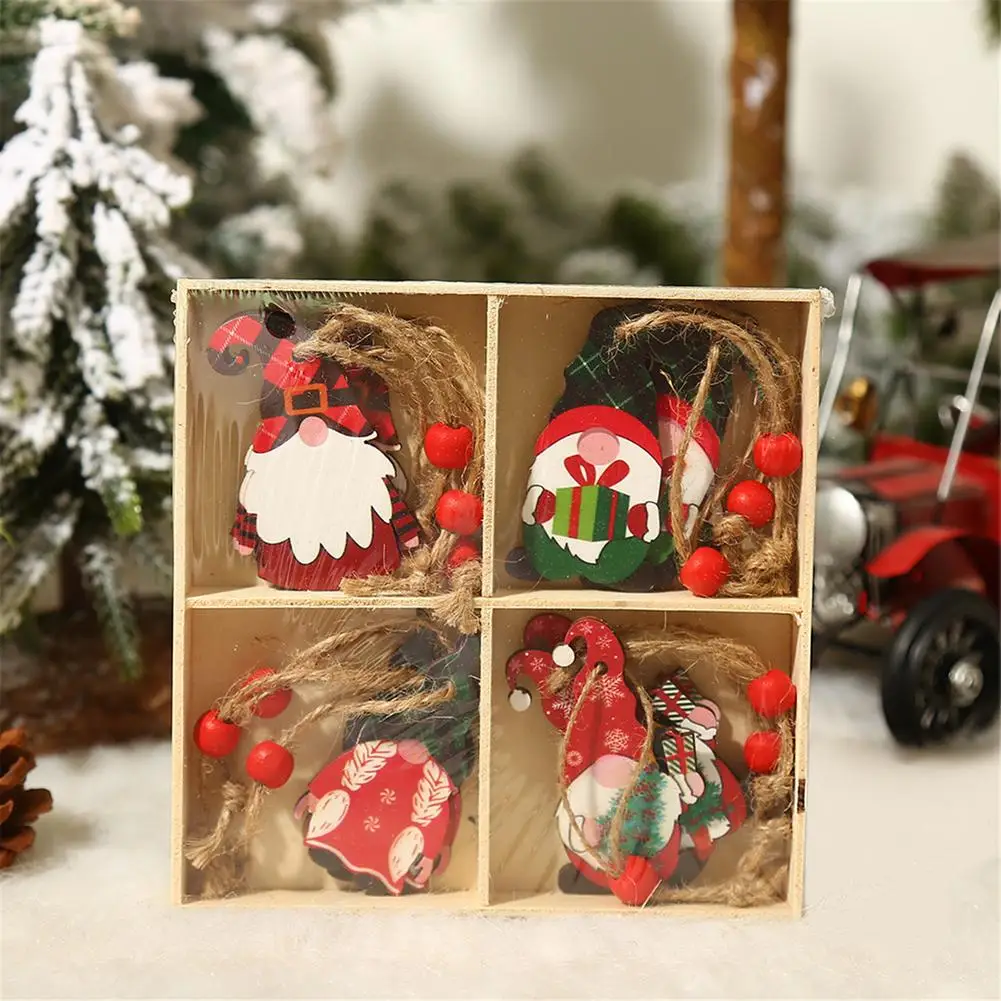 

12Pcs Christmas Faceless Gnome Wooden Pendants Xmas Tree Ornaments Home Hanging Decor Christmas Decorations For Home Navidad