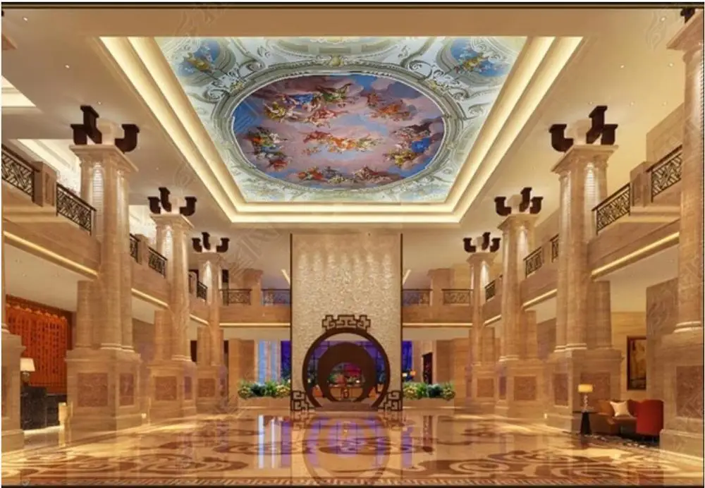 

Пользовательские фото обои 3d потолочные Настенные обои для стен 3 d фигурки в европейском стиле Ангел потолок красивый потолок свежий