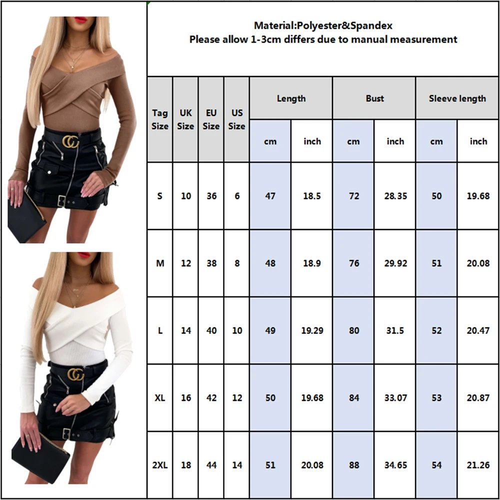 

Sexy Slash Neck T-Shirts Women Spring Long Sleeve Tee Shirts Female Elegant Slim Fit Tshirts Ladies 2021 Knitted T Shirts Tops