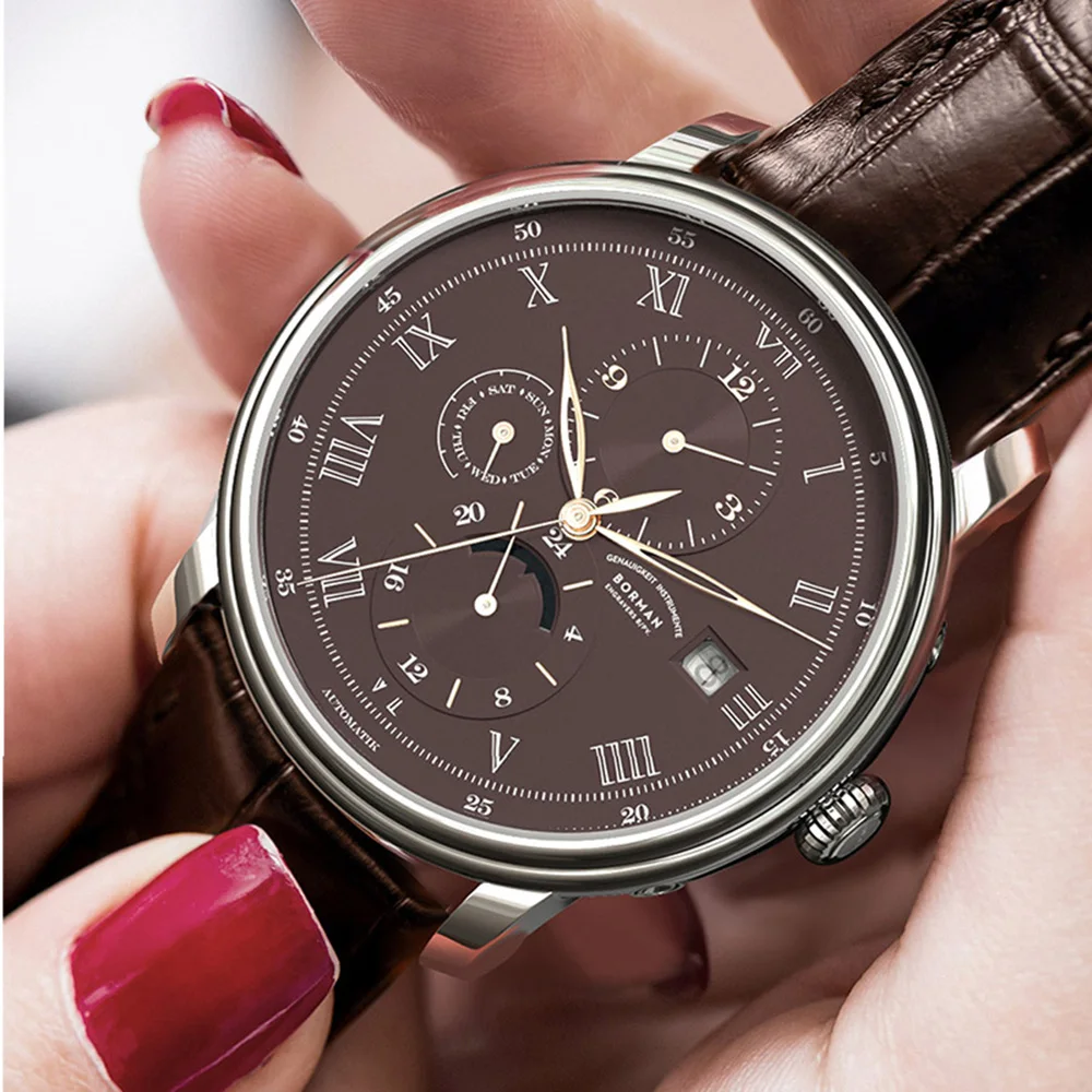 Часы наручные мужские автоматические Роскошные водонепроницаемые механические