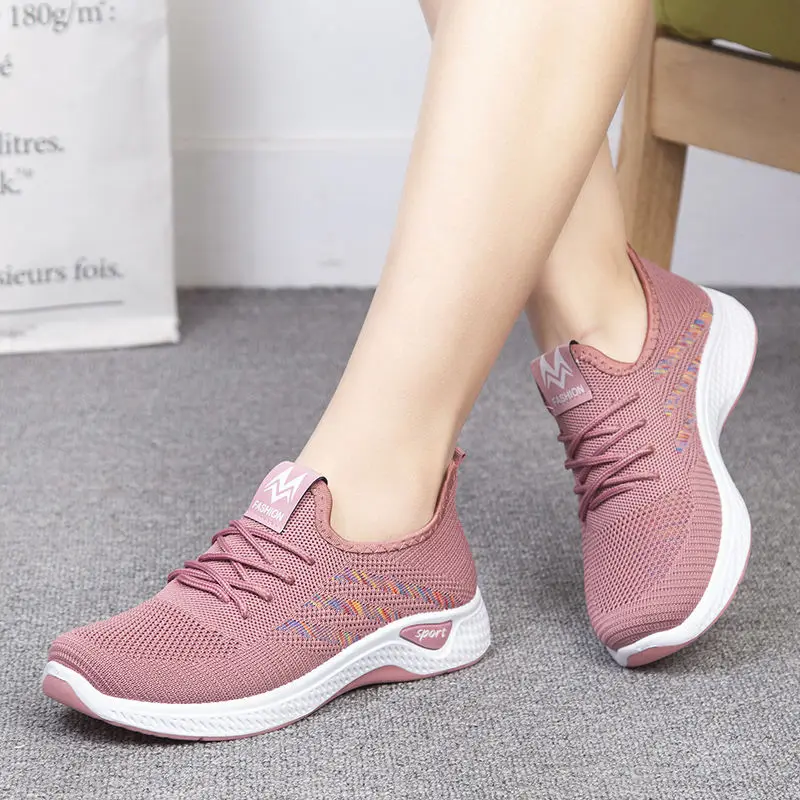 

2020 Women Running Shoes Sneakers Breathable Women Flat Shoes Lightweight Sport Shoes Ladies Lace-up Deportivas Mujer Chaussures