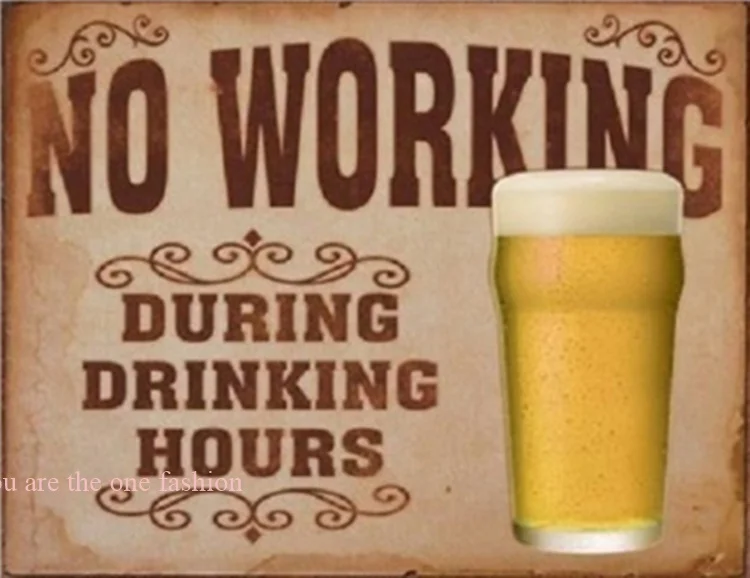 Металлическая жестяная вывеска для напитков пива без работы знаки в стиле ретро