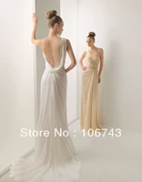 free shipping 2015 beading lace appliques new hot sexy see through back one shoulder chiffon weddings long bridesmaid dresse