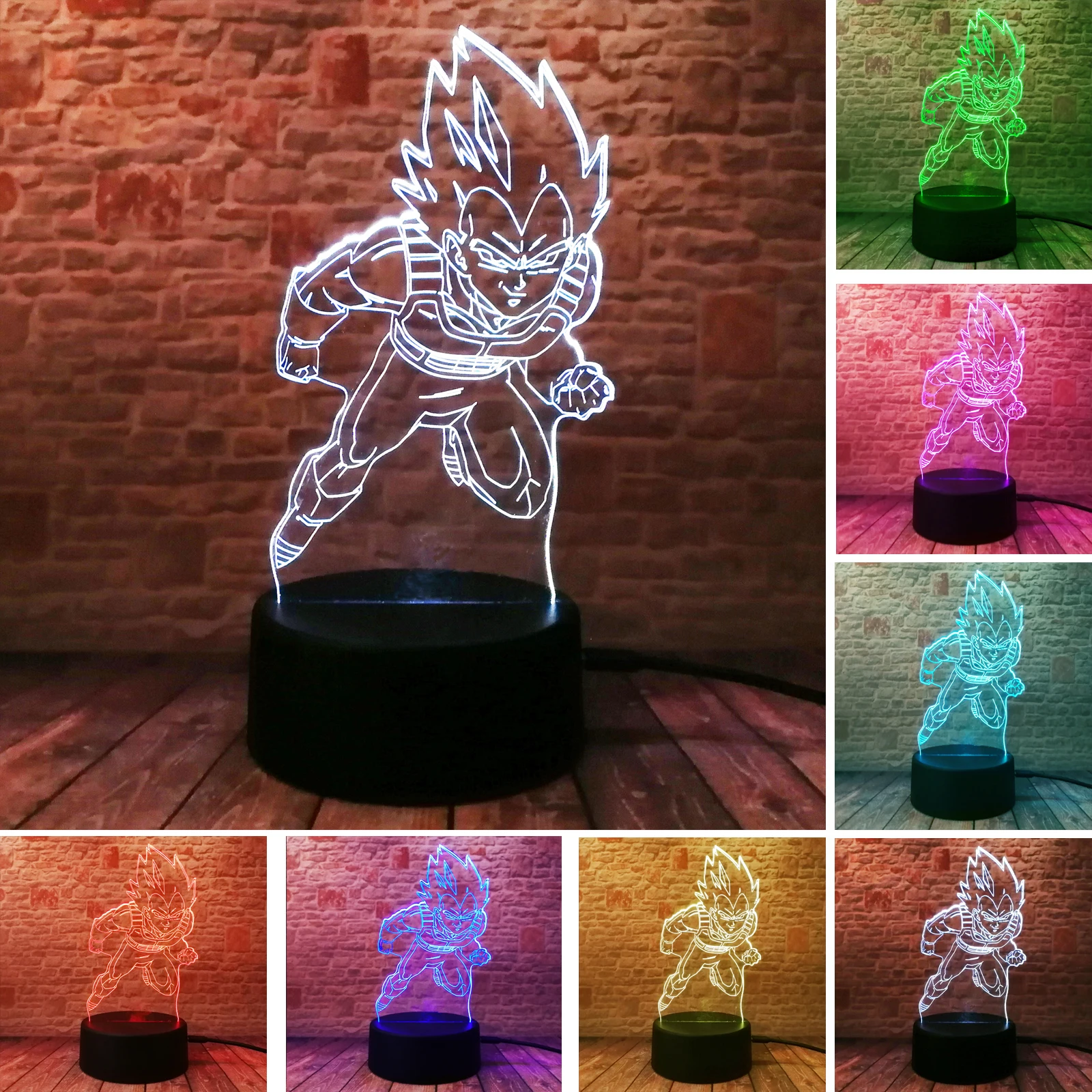 Креативный светодиодный светильник Dragon Ball Z Evolution 7 с цветным градиентом иллюзия