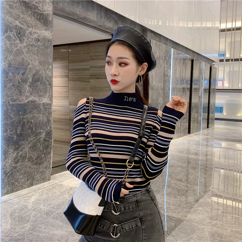 

casual thin pullovers turtleneck computer knitted tops Korean Spring and autumn style high quality Women's Clothing Sweaters new