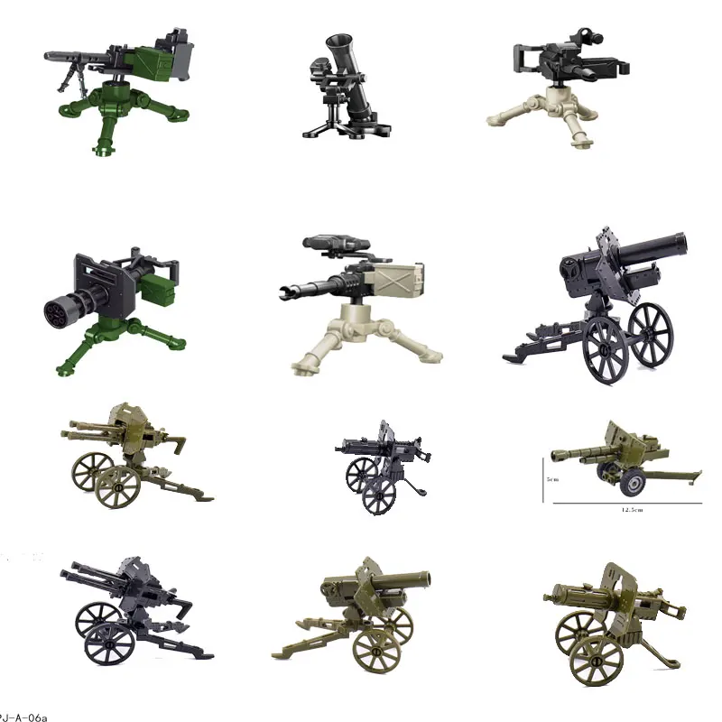 

Creator Locking Military Series Machine Guns Cannon Weapon Building Blocks Assemble Army Children's Toys Blocks Accessories