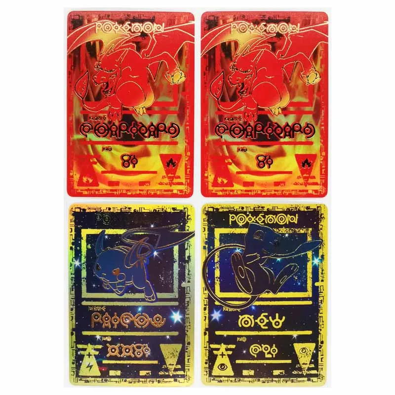 Juego coleccionable de Pok&eacute;mon Charizard Raiciu Mew, t&oacute;tem antiguos, pasatiempo, colecci&oacute;n de cartas de Anime-0