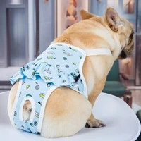 female dog physiological pants diaper cartoon print cotton dog shorts for french bulldog pug underwear corgi briefs pet products