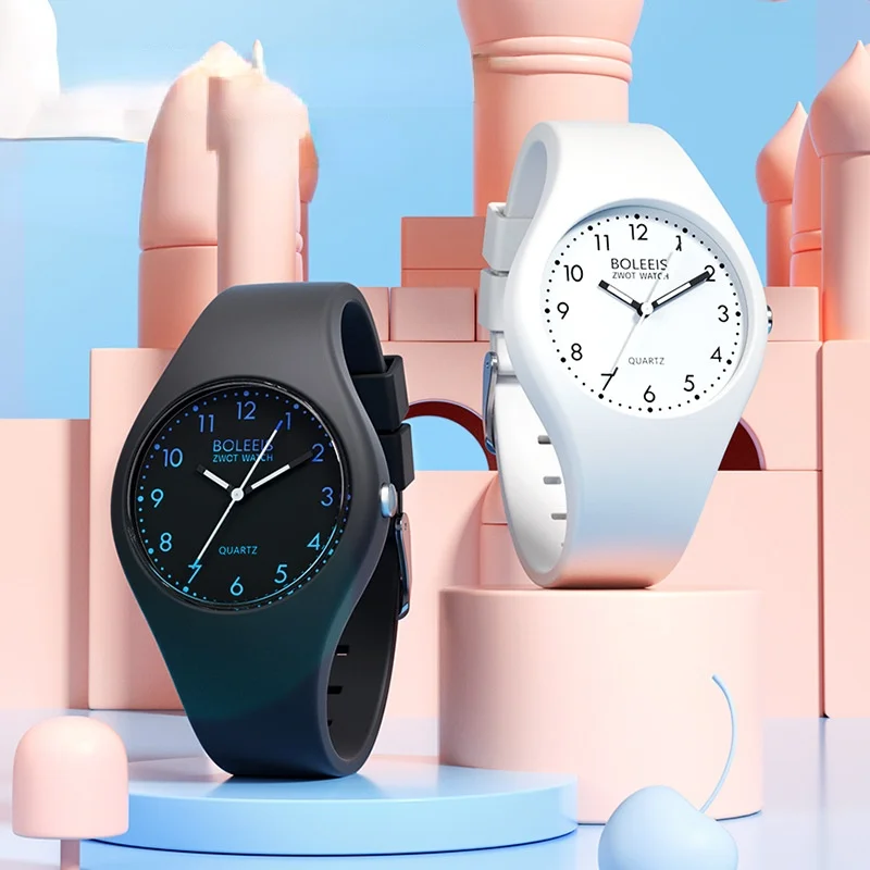 

Часы женские простые Tempera мужские Студенческие часы для мужчин и женщин мужские часы водонепроницаемые светящиеся студенческие Силиконовы...