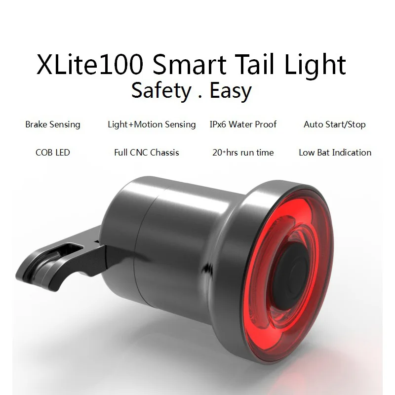 Фонарь задний велосипедный Enfitnix XLite100 со светодиодной подсветильник кой IPX6 и
