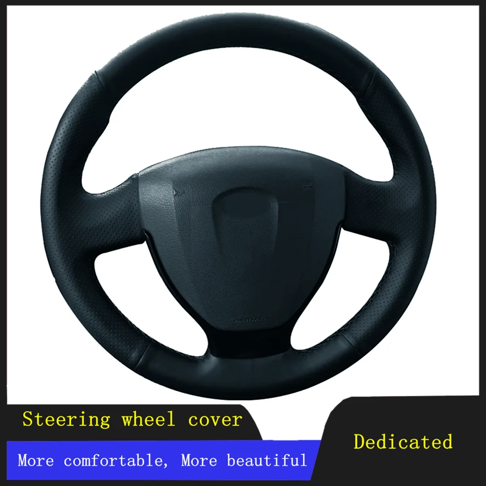 

Car Steering Wheel Cover Braid Wearable Genuine Leather For Lada Kalina 2 2013-2018 Priora 2013 2014 2015 2016 2017 2018