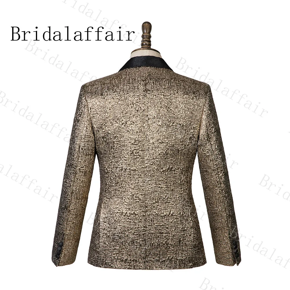 Свадебный костюм Bridalaffair для мужчин блестящий золотой с узором древесной коры