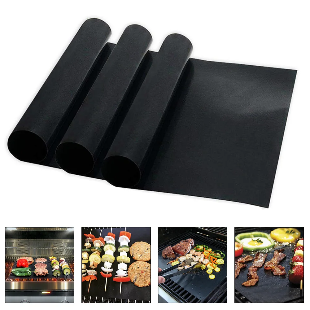 

1-3Pcs Non-stick BBQ Grill Mat Reusable Pad Outdoor Cooking Grilling Sheet Picnic Barbecue Tool Easily Cleaned Kitchen For Party